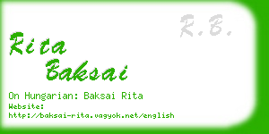 rita baksai business card